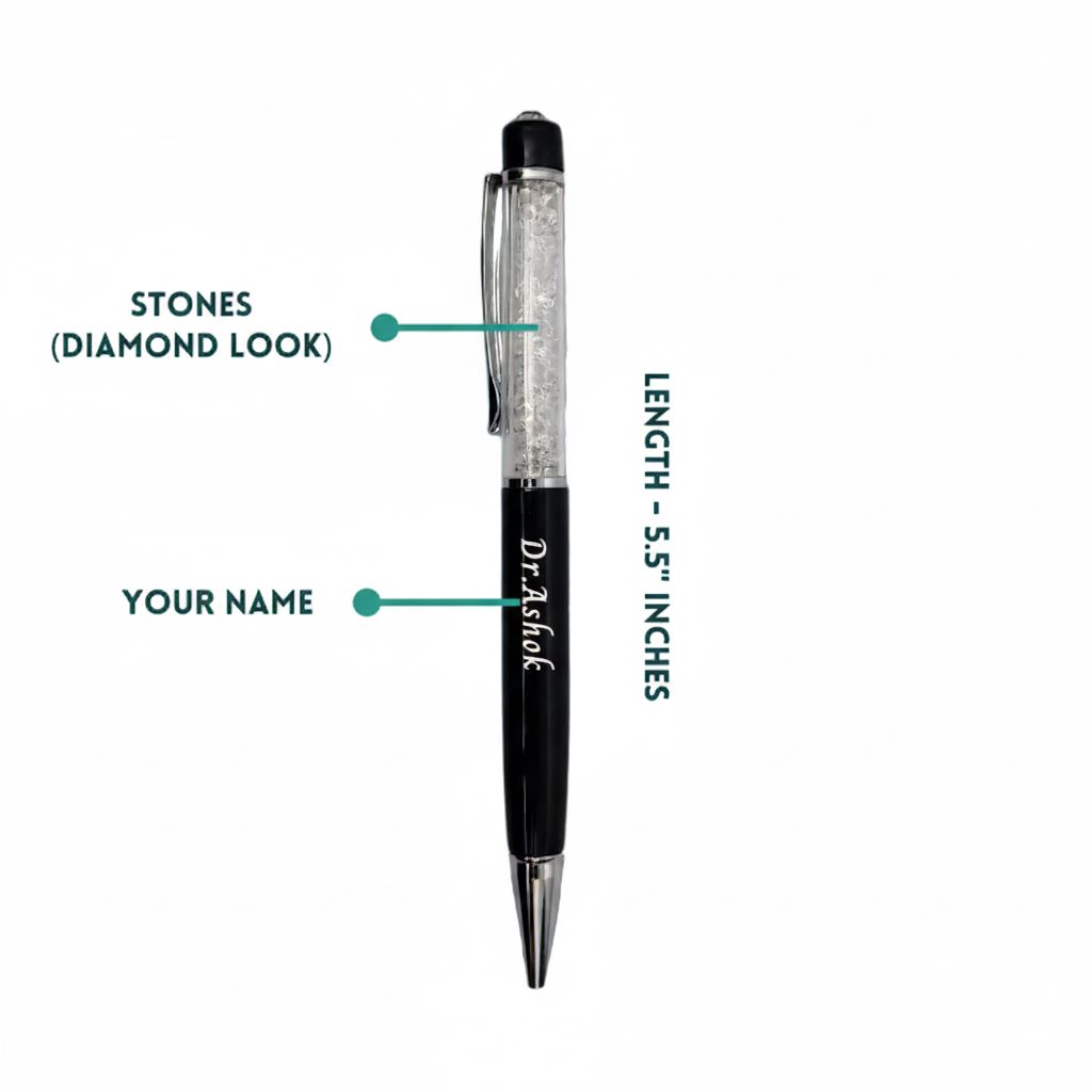 Personalized Pen Transparent Crystal Filled Look